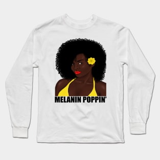 Melanin Poppin Afro Long Sleeve T-Shirt